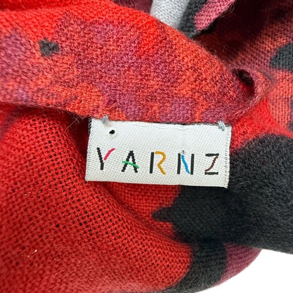 Yarnz 100% Cashmere Oversized Scarf Window Scene Print 36x80" Artsy Luxury - Picture 6 of 13